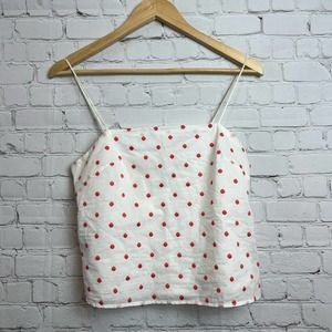 Jun & Ivy Coral Polka dot Crop Top Speghetti Strap Small